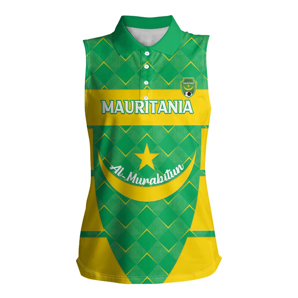 Custom Mauritania Beach Soccer 2025 Women Sleeveless Polo Shirt Go Al-Murabitun Go