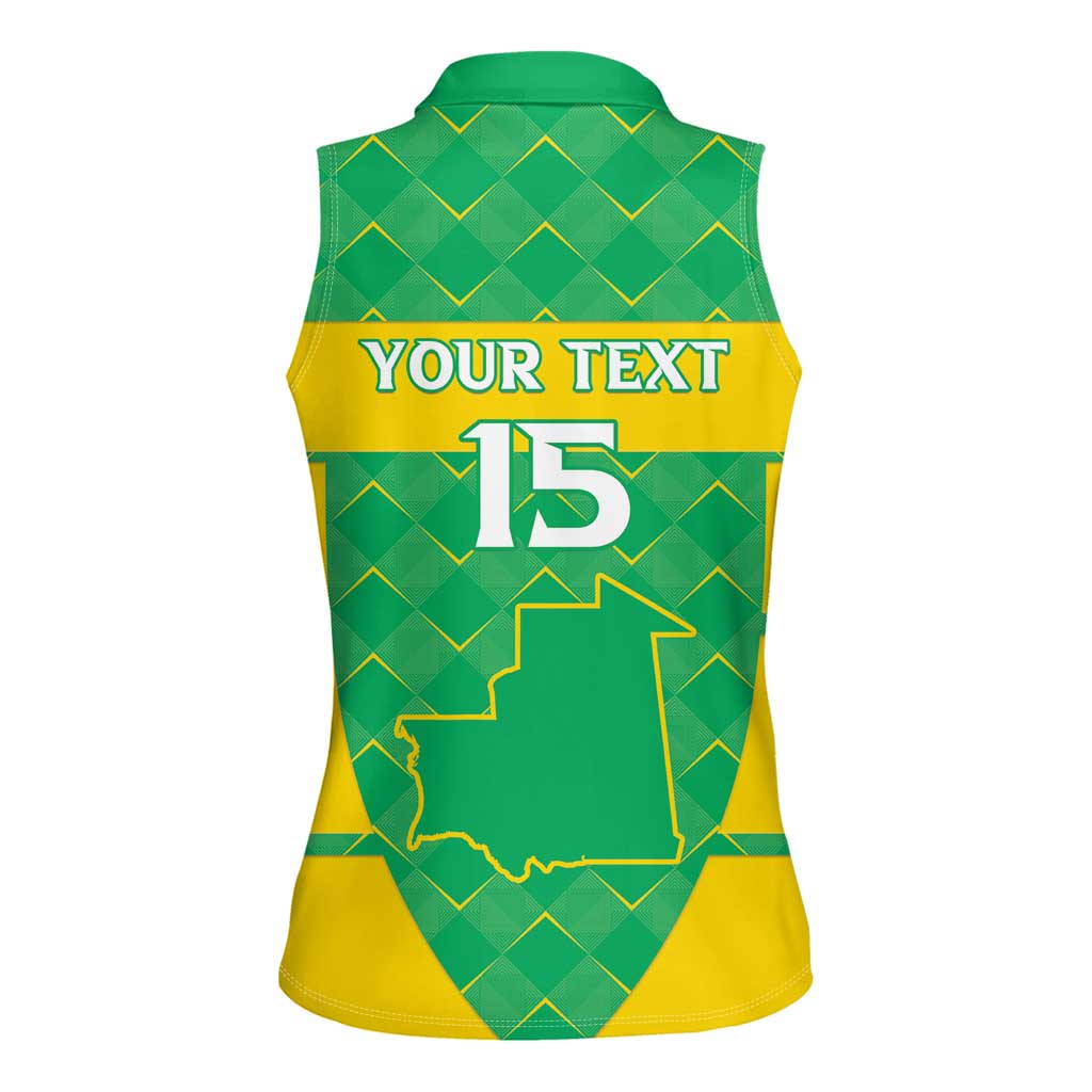 Custom Mauritania Beach Soccer 2025 Women Sleeveless Polo Shirt Go Al-Murabitun Go