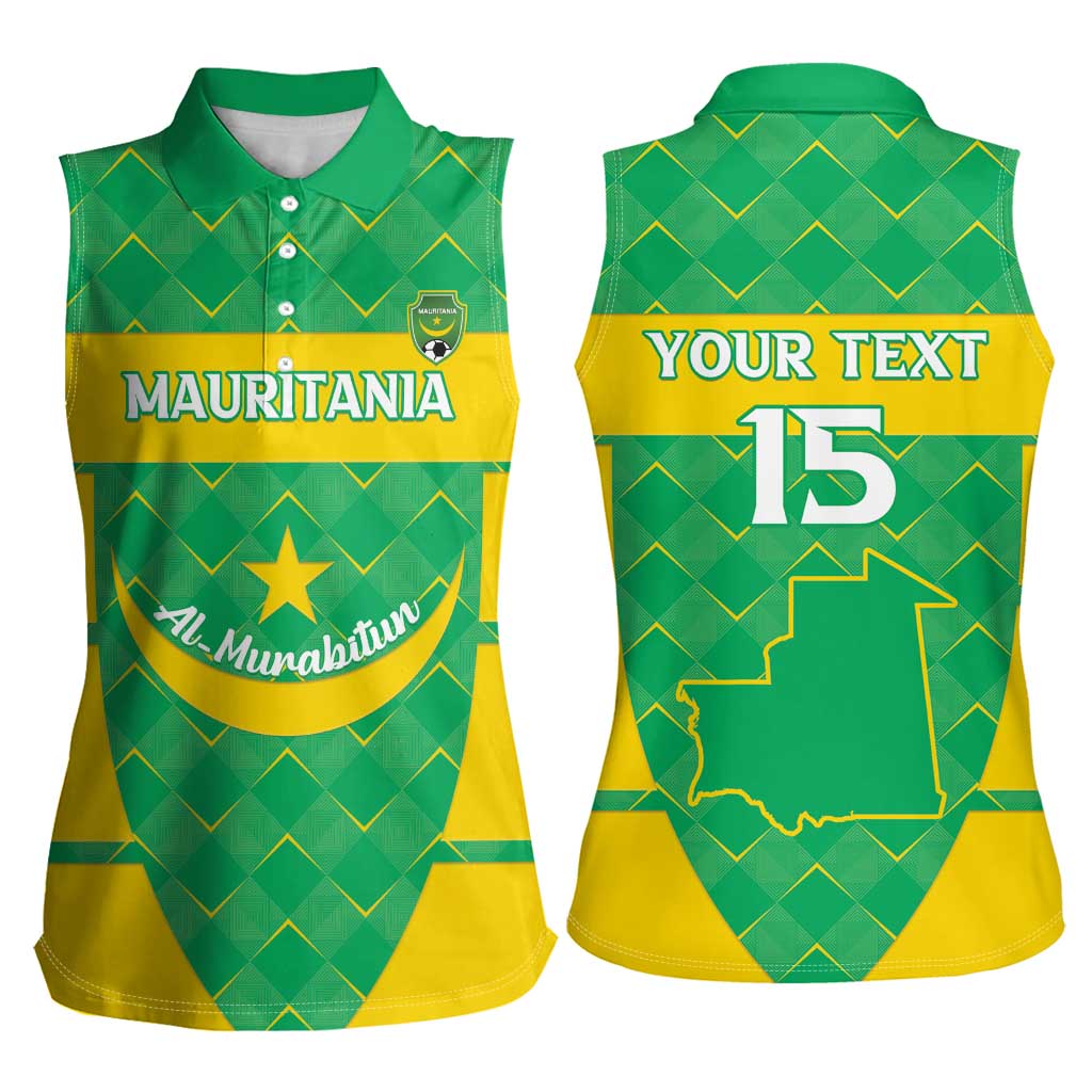 Custom Mauritania Beach Soccer 2025 Women Sleeveless Polo Shirt Go Al-Murabitun Go