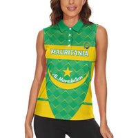 Custom Mauritania Beach Soccer 2025 Women Sleeveless Polo Shirt Go Al-Murabitun Go