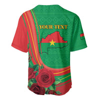 Personalised Burkina Faso Independence Day Baseball Jersey Coat Of Arms With Rose