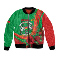 Personalised Burkina Faso Independence Day Bomber Jacket Coat Of Arms With Rose