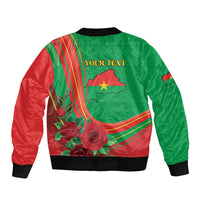 Personalised Burkina Faso Independence Day Bomber Jacket Coat Of Arms With Rose