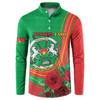 Personalised Burkina Faso Independence Day Button Sweatshirt Coat Of Arms With Rose