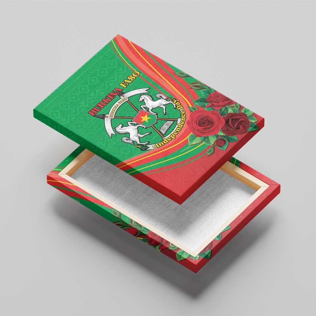 Burkina Faso Independence Day Canvas Wall Art Coat Of Arms With Rose