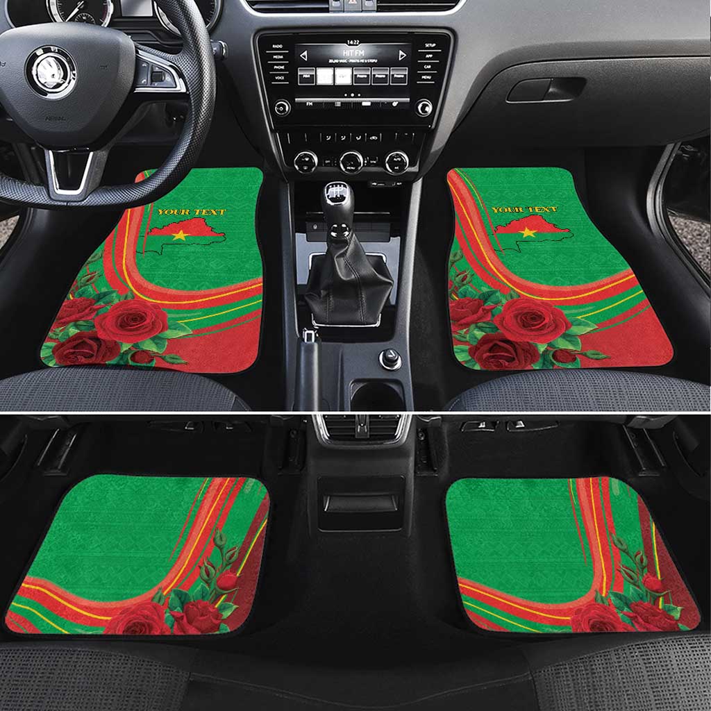 Burkina Faso Independence Day Car Mats Coat Of Arms With Rose