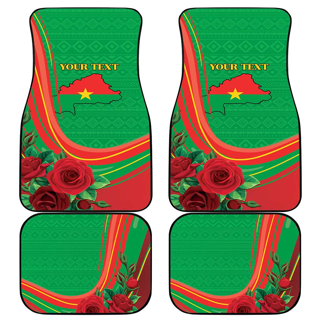 Burkina Faso Independence Day Car Mats Coat Of Arms With Rose