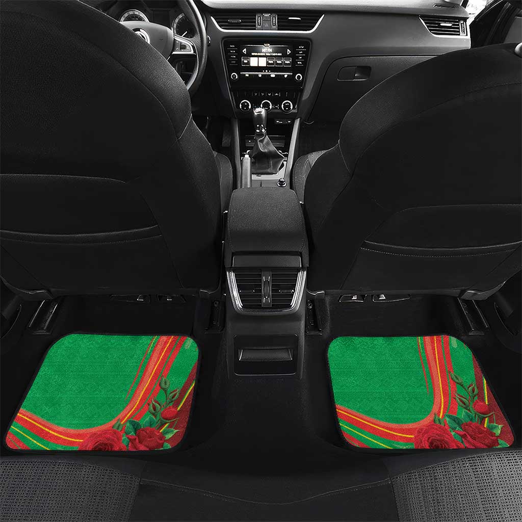 Burkina Faso Independence Day Car Mats Coat Of Arms With Rose