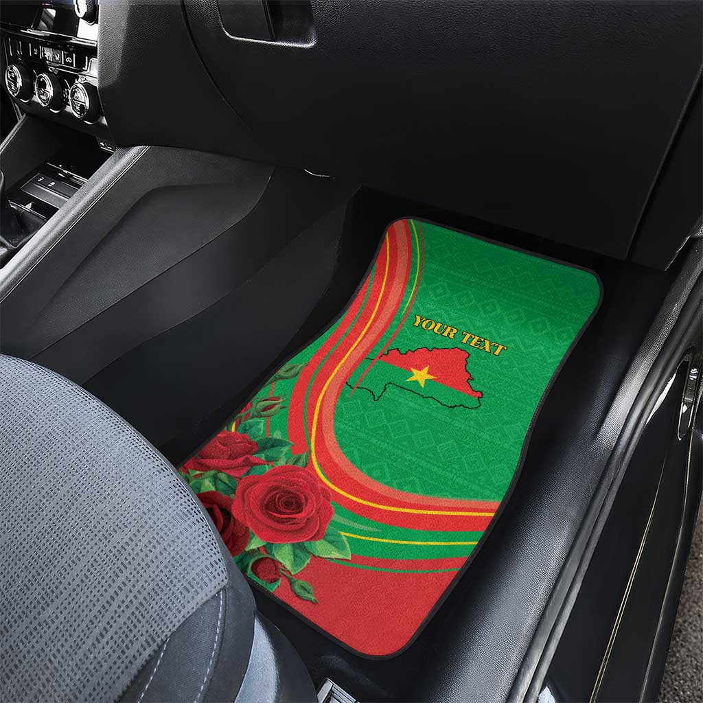 Burkina Faso Independence Day Car Mats Coat Of Arms With Rose