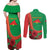 Personalised Burkina Faso Independence Day Couples Matching Off Shoulder Maxi Dress and Long Sleeve Button Shirt Coat Of Arms With Rose