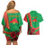 Personalised Burkina Faso Independence Day Couples Matching Off Shoulder Short Dress and Hawaiian Shirt Coat Of Arms With Rose