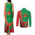 Personalised Burkina Faso Independence Day Couples Matching Tank Maxi Dress and Long Sleeve Button Shirt Coat Of Arms With Rose