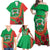 Personalised Burkina Faso Independence Day Family Matching Off Shoulder Maxi Dress and Hawaiian Shirt Coat Of Arms With Rose