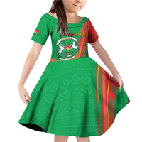Personalised Burkina Faso Independence Day Family Matching Off Shoulder Short Dress and Hawaiian Shirt Coat Of Arms With Rose