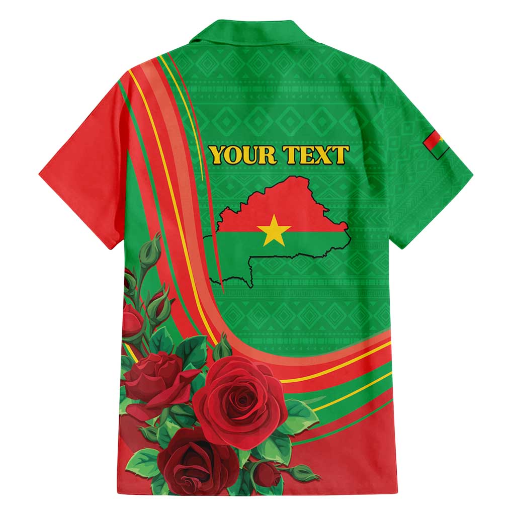 Personalised Burkina Faso Independence Day Family Matching Off Shoulder Short Dress and Hawaiian Shirt Coat Of Arms With Rose