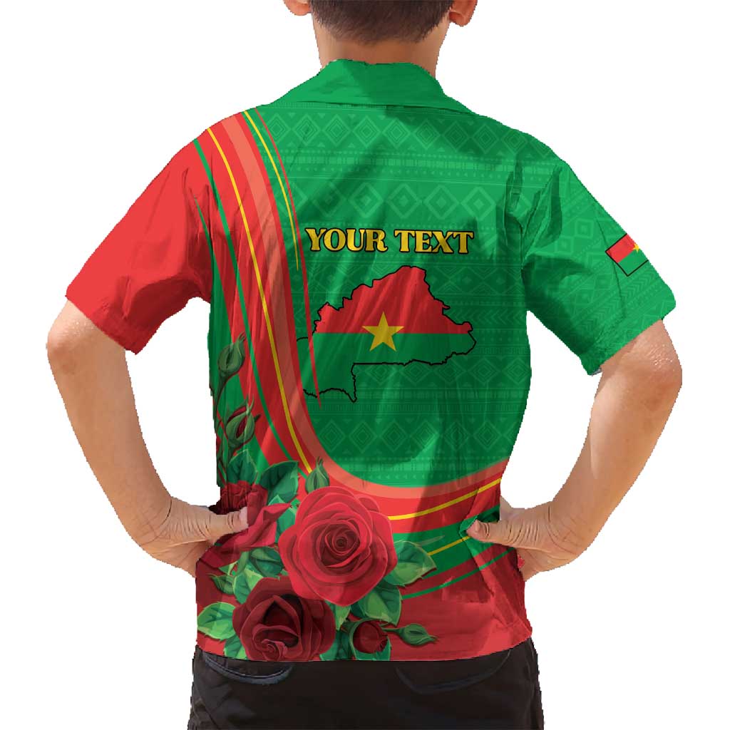 Personalised Burkina Faso Independence Day Family Matching Tank Maxi Dress and Hawaiian Shirt Coat Of Arms With Rose