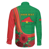Personalised Burkina Faso Independence Day Family Matching Tank Maxi Dress and Hawaiian Shirt Coat Of Arms With Rose