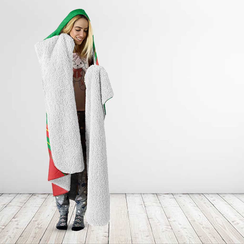 Burkina Faso Independence Day Hooded Blanket Coat Of Arms With Rose