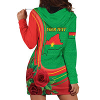 Personalised Burkina Faso Independence Day Hoodie Dress Coat Of Arms With Rose