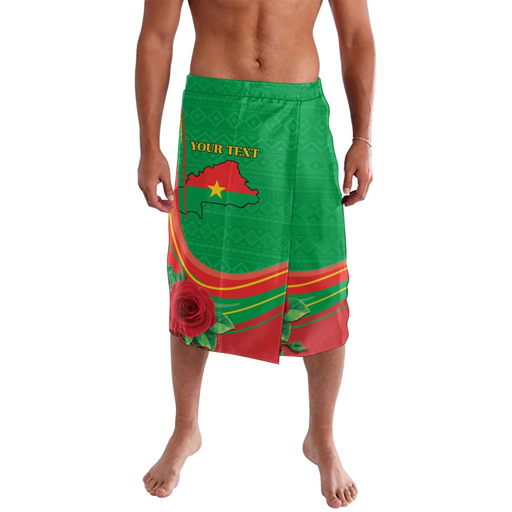 Personalised Burkina Faso Independence Day Lavalava Coat Of Arms With Rose