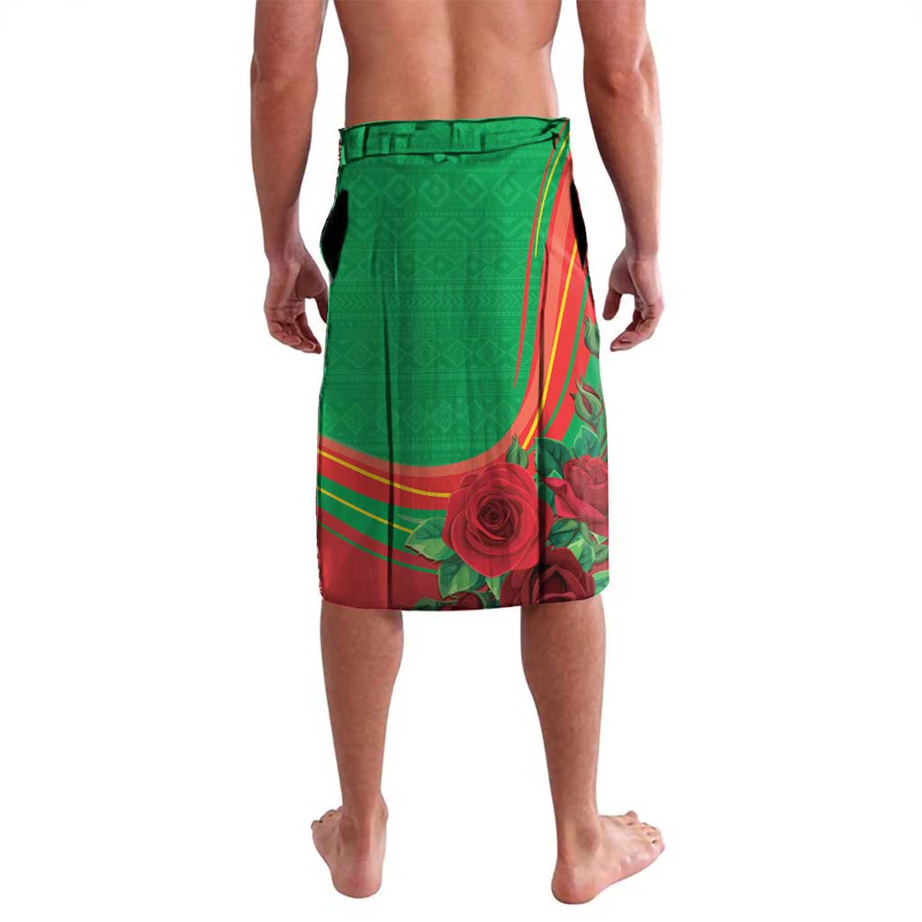 Personalised Burkina Faso Independence Day Lavalava Coat Of Arms With Rose