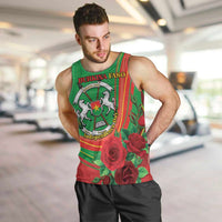 Personalised Burkina Faso Independence Day Men Tank Top Coat Of Arms With Rose