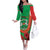 Personalised Burkina Faso Independence Day Off The Shoulder Long Sleeve Dress Coat Of Arms With Rose