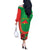 Personalised Burkina Faso Independence Day Off The Shoulder Long Sleeve Dress Coat Of Arms With Rose