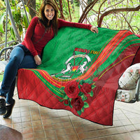 Burkina Faso Independence Day Quilt Coat Of Arms With Rose