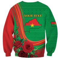 Personalised Burkina Faso Independence Day Sweatshirt Coat Of Arms With Rose