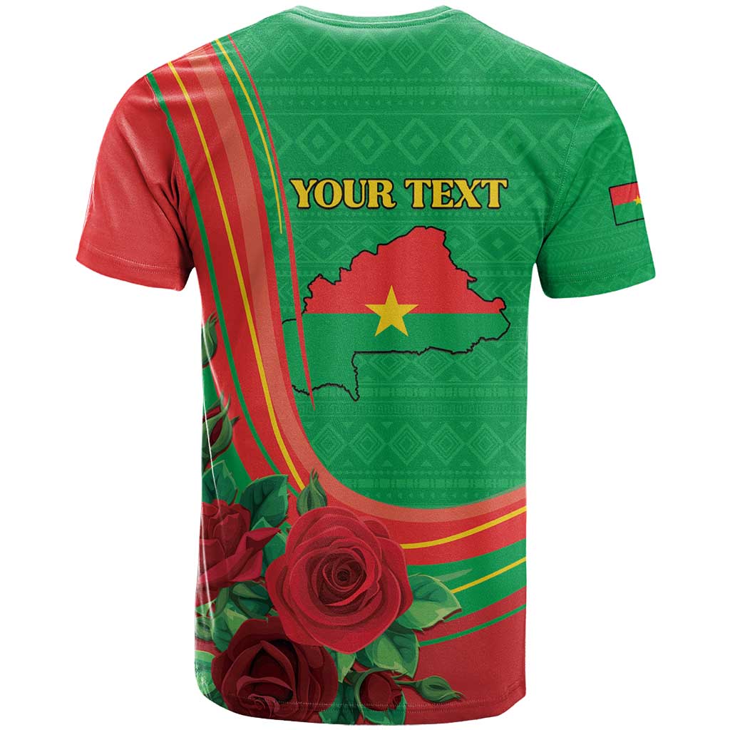 Personalised Burkina Faso Independence Day T Shirt Coat Of Arms With Rose
