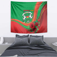 Burkina Faso Independence Day Tapestry Coat Of Arms With Rose