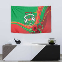 Burkina Faso Independence Day Tapestry Coat Of Arms With Rose