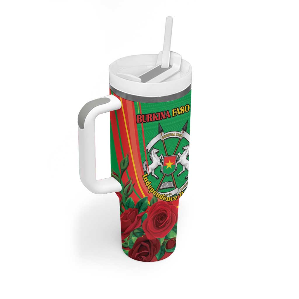 Personalised Burkina Faso Independence Day Tumbler With Handle Coat Of Arms With Rose