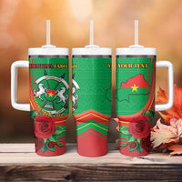 Personalised Burkina Faso Independence Day Tumbler With Handle Coat Of Arms With Rose