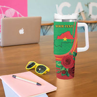 Personalised Burkina Faso Independence Day Tumbler With Handle Coat Of Arms With Rose