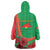 Personalised Burkina Faso Independence Day Wearable Blanket Hoodie Coat Of Arms With Rose