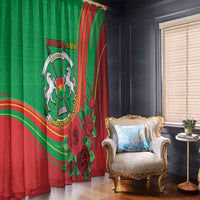 Burkina Faso Independence Day Window Curtain Coat Of Arms With Rose