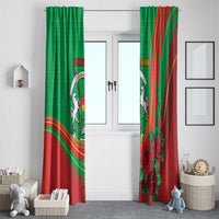 Burkina Faso Independence Day Window Curtain Coat Of Arms With Rose