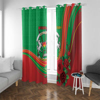 Burkina Faso Independence Day Window Curtain Coat Of Arms With Rose