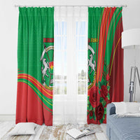 Burkina Faso Independence Day Window Curtain Coat Of Arms With Rose