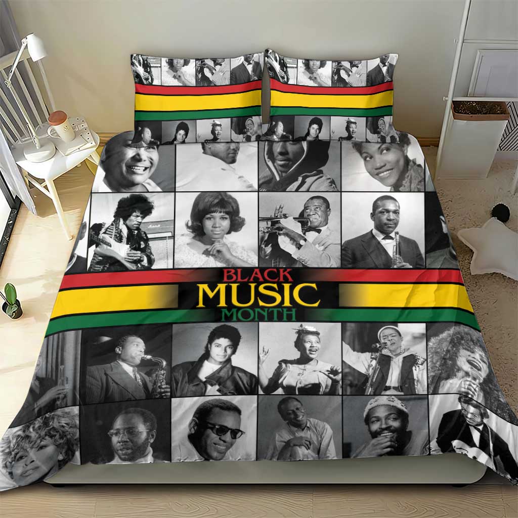 African-American Black Music Month Bedding Set Legends Tribute