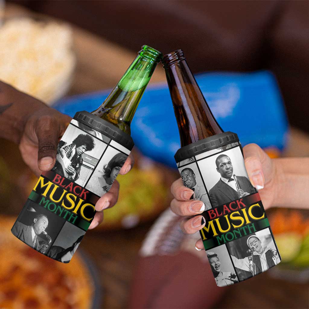 African-American Black Music Month 4 in 1 Can Cooler Tumbler Legends Tribute