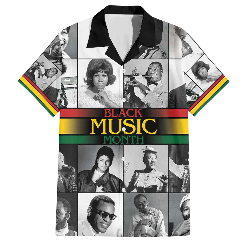 African-American Black Music Month Family Matching Off Shoulder Short Dress and Hawaiian Shirt Legends Tribute