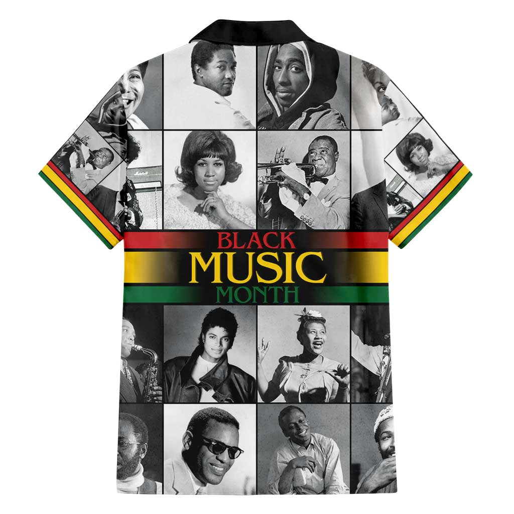 African-American Black Music Month Family Matching Off Shoulder Short Dress and Hawaiian Shirt Legends Tribute