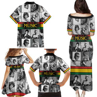African-American Black Music Month Family Matching Puletasi and Hawaiian Shirt Legends Tribute
