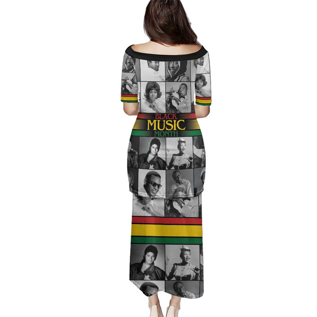 African-American Black Music Month Family Matching Puletasi and Hawaiian Shirt Legends Tribute