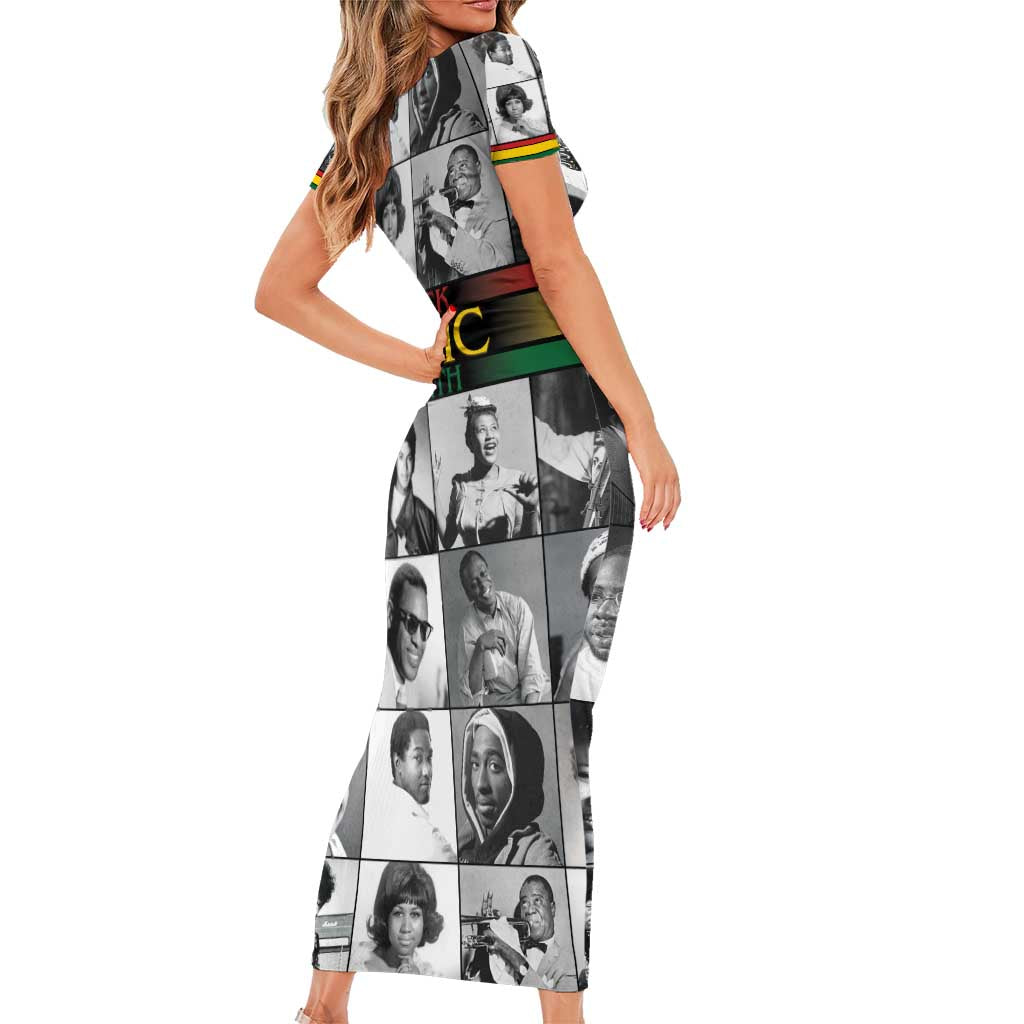 African-American Black Music Month Family Matching Short Sleeve Bodycon Dress and Hawaiian Shirt Legends Tribute