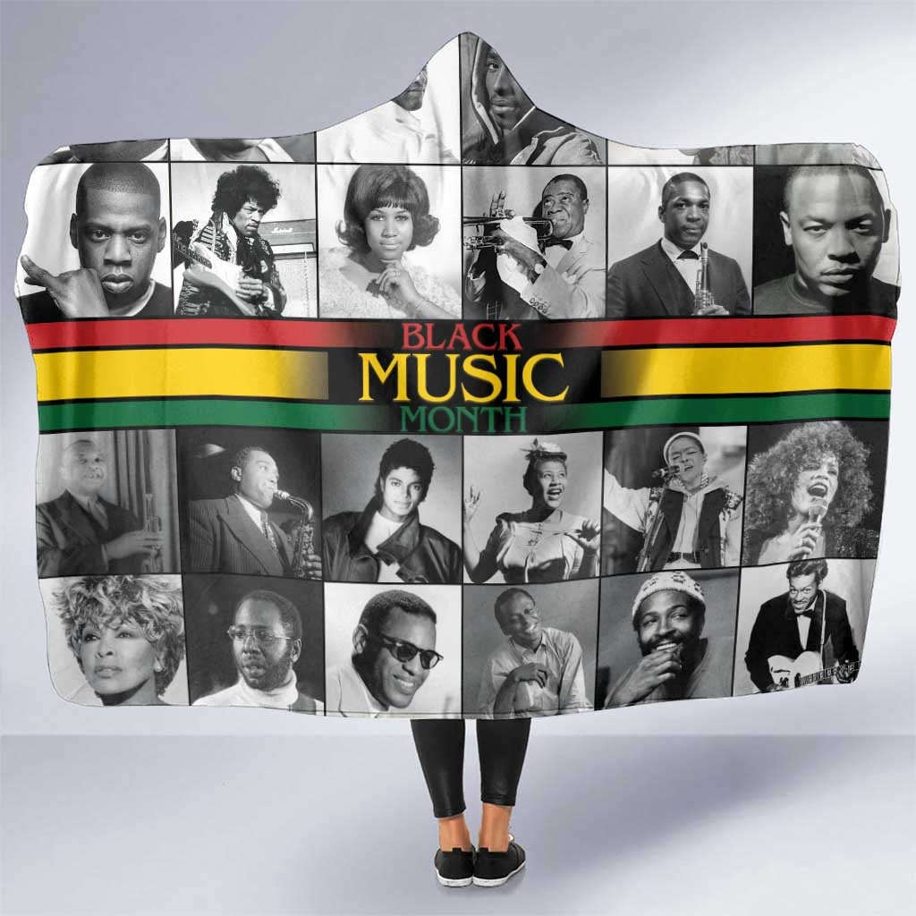 African-American Black Music Month Hooded Blanket Legends Tribute