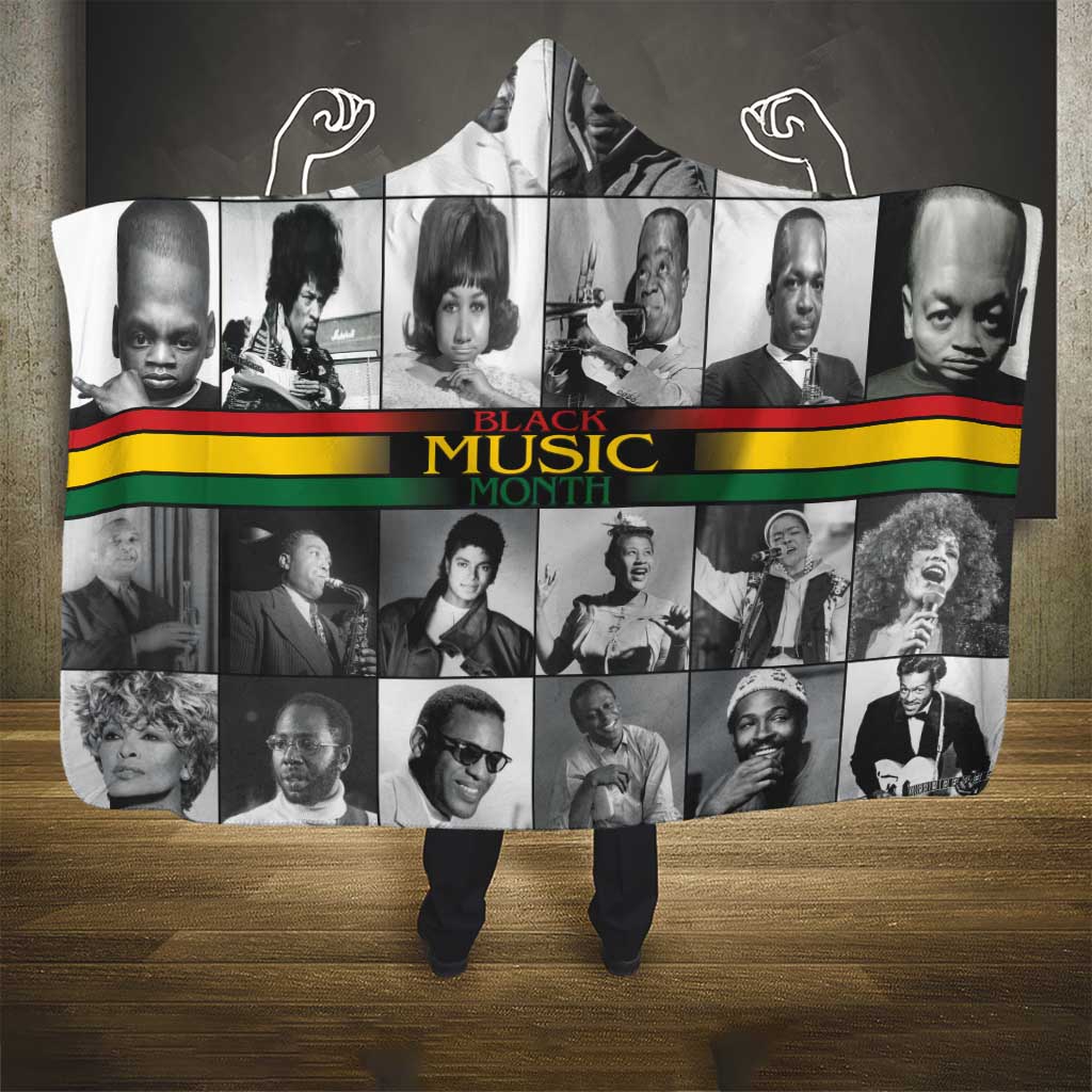 African-American Black Music Month Hooded Blanket Legends Tribute